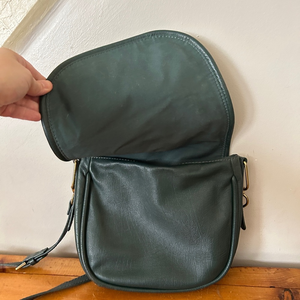 Fossil Green Leather Crossbody